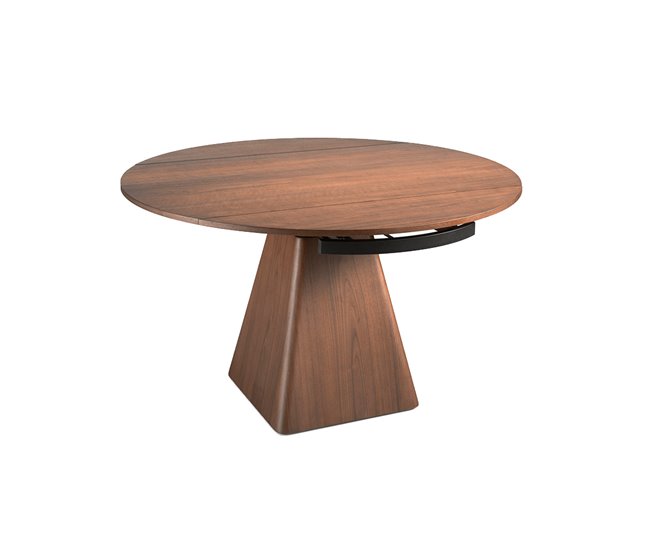 ANGEL CERDA Mesa de jantar extensível redonda nogueira 140x80 Nogal