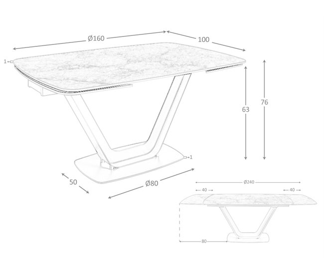ANGEL CERDA Mesa de jantar extensível barril oval mármore porcelânico e aço preto 240x100 Preto