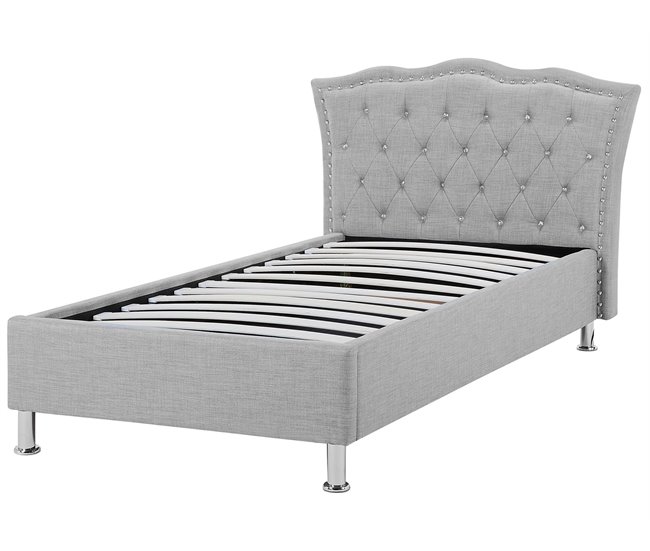Beliani Cama com armazenamento Pele sintética METZ 126x217 Branco