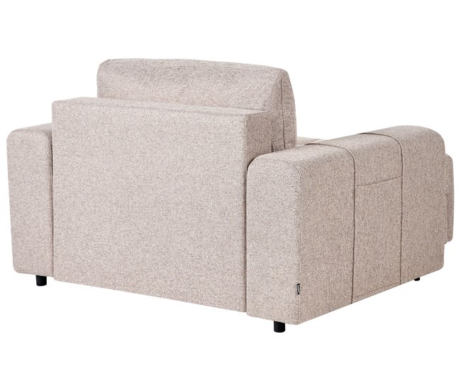 Beliani Chaise longue Poliéster INNVIK Castanho Claro