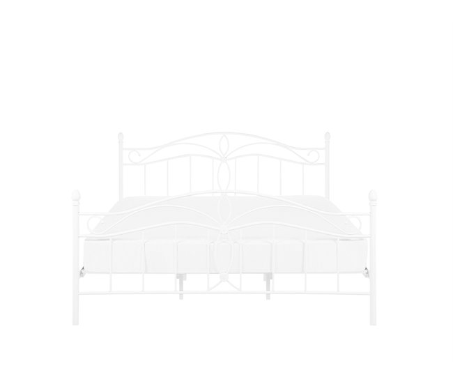 Beliani Cama com estrado Metal ANTLIA 188x209 Branco