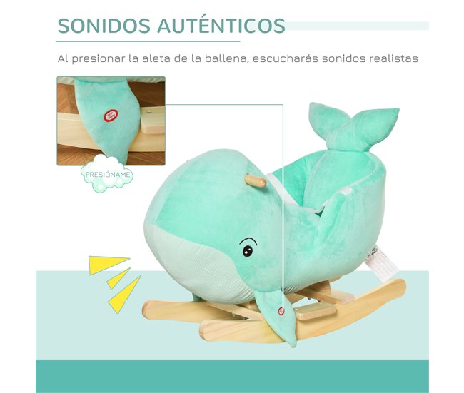 Baloiço Infantil 60x33x50 cm HOMCOM Verde