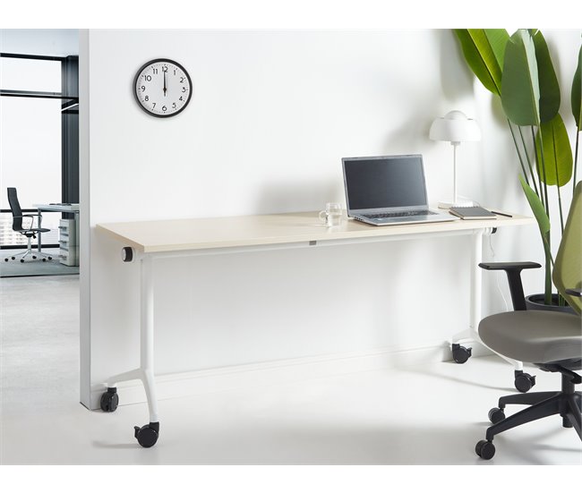 Beliani Secretária dobrável CAVI 180x60 Madeira Clara