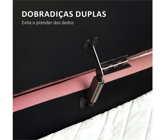 Banco Pé de Cama Poliéster HOMCOM, casa - quarto Rosa
