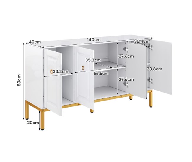 Aparador com 4 portas Branco