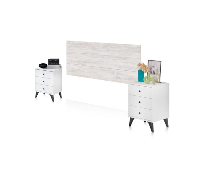 Dormitorio Iconic 160 Branco/cinza
