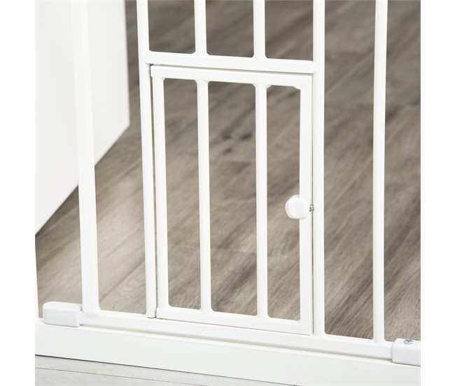 Barreira de Segurança para Cães Aço e plástico PawHut Branco