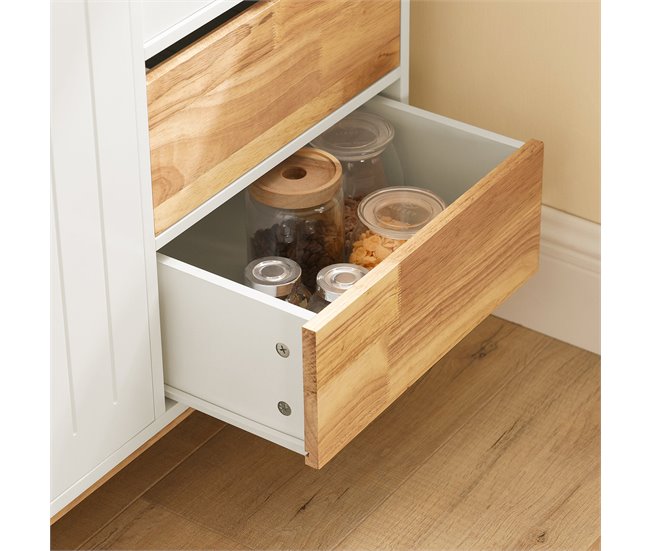 Aparador de cozinha com 3 portas e 2 gavetas FSB75-WN SoBuy Branco