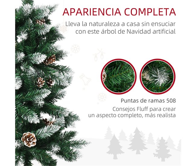 Árvore de Natal Artificial PVC HOMCOM, casa - natal Verde