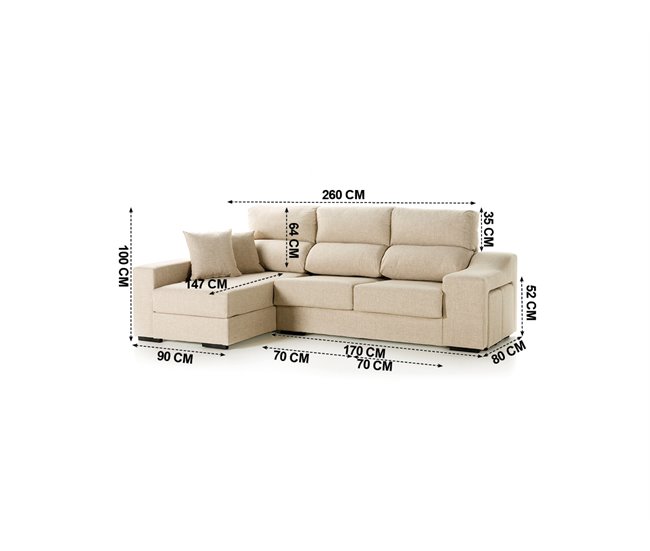 Chaise longue LUCIA 5 Bege