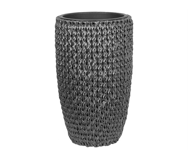 Beliani Conjunto de 2 vasos para plantas CEDRUS Preto