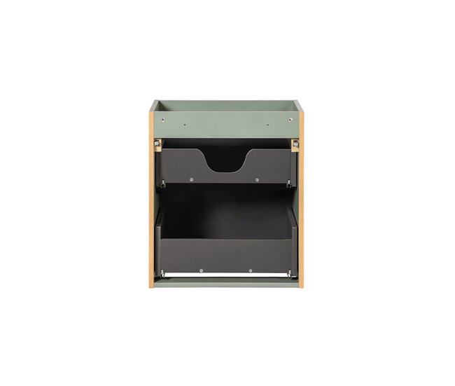 Móvel de lavatório simples 2 gavetas e pedestal Jade Verde