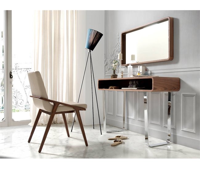 ANGEL CERDA Cadeira em pele ecológica vison Nogal