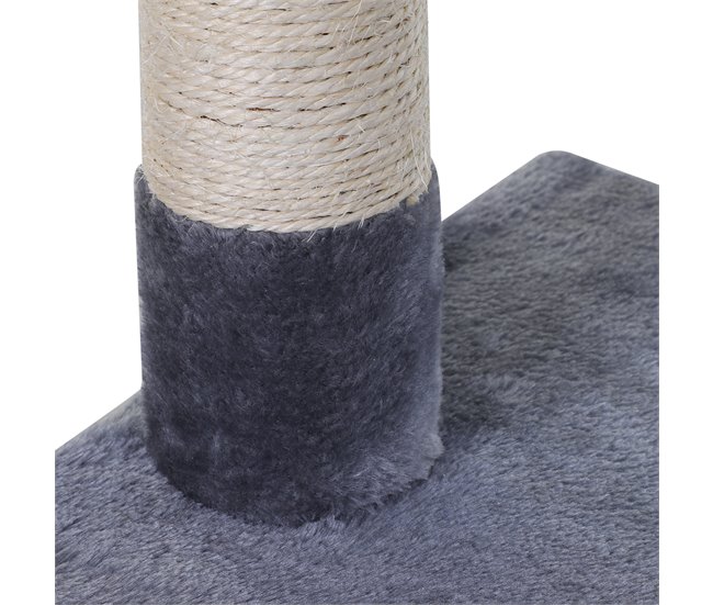 Arranhador para Gatos Aglomerado de Madeira, Pelúcia e Sisal Cinza