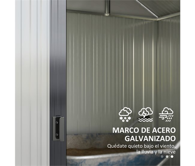 Abrigo de Exterior Aço galvanizado Outsunny Cinza