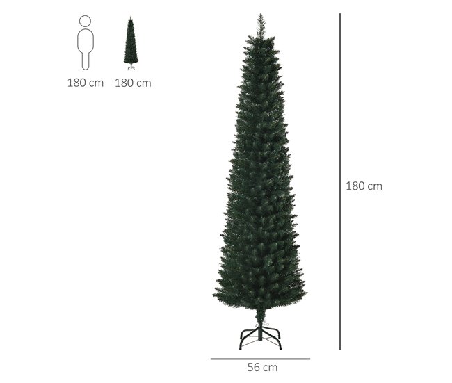 Árvore de Natal Artificial PVC, Metal HOMCOM, casa - natal Verde
