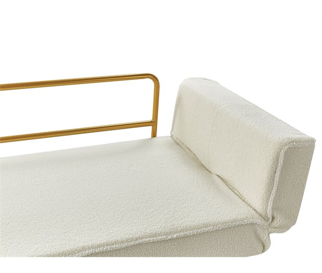 Beliani Sofá-cama Bouclé SAARELA Creme