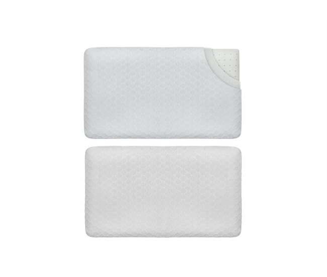 Almofada Ex FINA S para Pessoas que Dormem de Barriga para Baixo (2 F) Branco