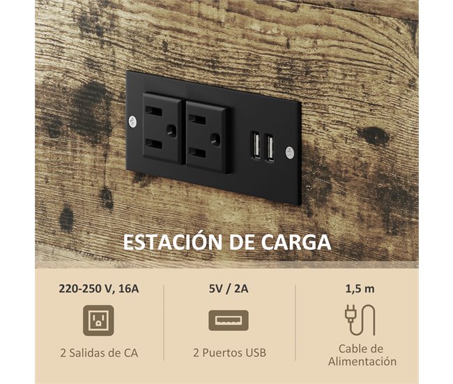 Mesa Auxiliar Melamina de Madeira e Metal HOMCOM, casa - mesas Vermelho