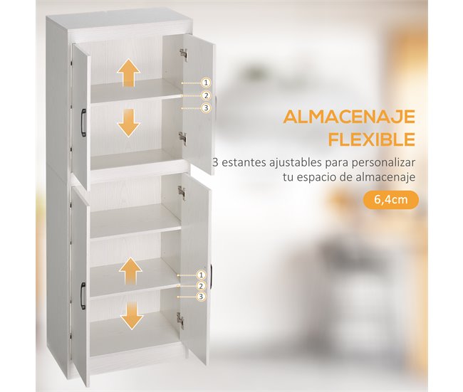 Armário de Cozinha Melamina de Madeira HOMCOM, casa - cozinha 60 Branco