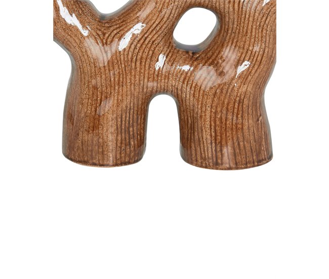 Beliani Jarro de flores BARBUS Castanho