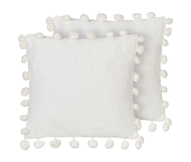 Beliani Almofada decorativa JASMINE 45x45 Branco