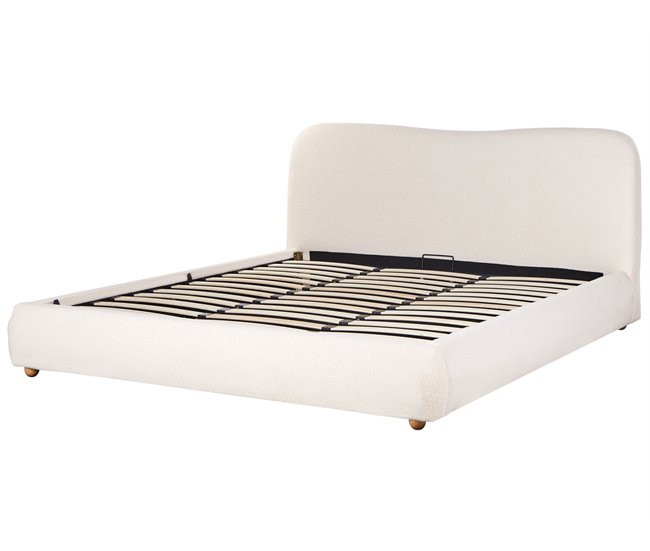 Beliani Cama baú Bouclé BLAGNAC 200x228 Bege