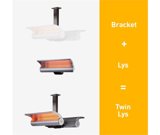 Sined INFRARED CEILING DOUBLE HEATER 4000W, Grey Cinza