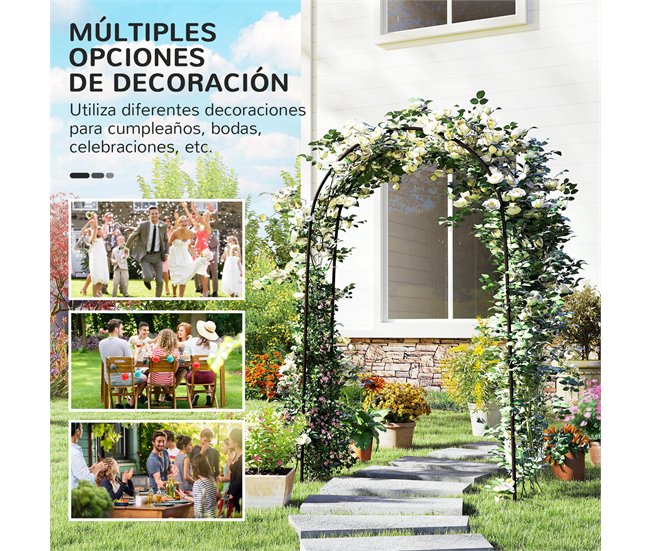 Arco para Jardim Aço Outsunny Preto