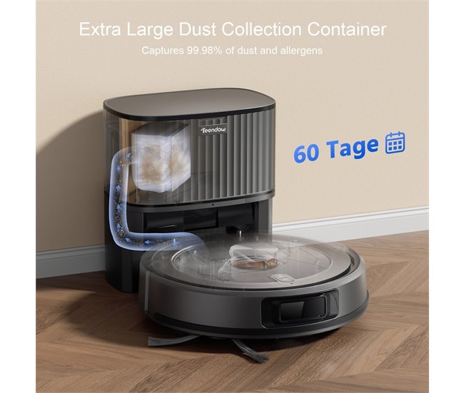 Teendow D10S MAX Robot Aspirador - 4500Pa Bateria 2600mAh Preto