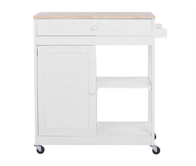 Beliani Carrinho de cozinha TRAPANI 75 Branco