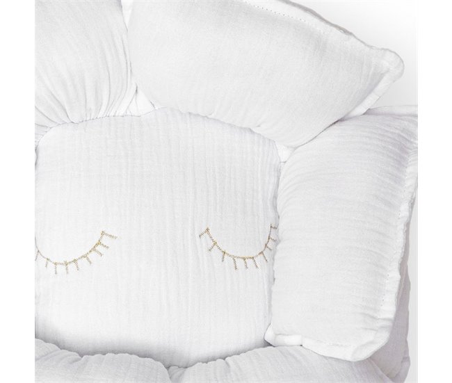 Almofada flor 35x35 Branco