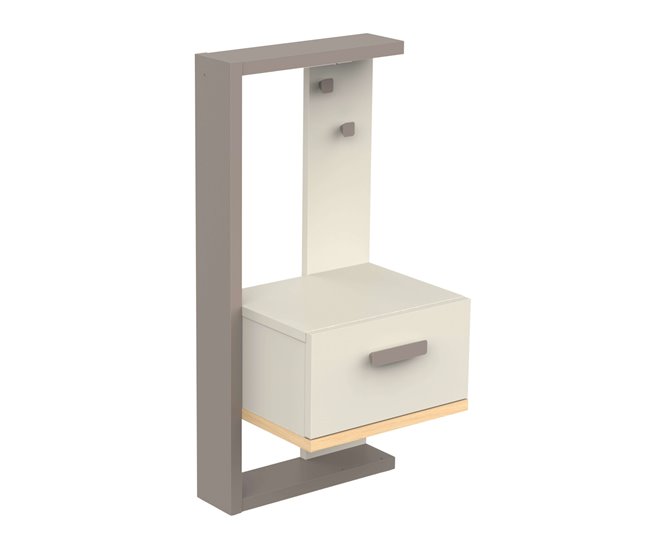 Pacote de cama juvenil com mesa de cabeceira em melamina Camillia Multicor