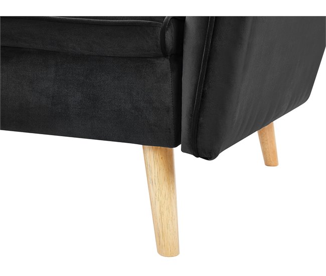 Beliani Sofá-cama Veludo BARDU Preto