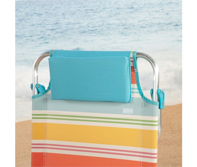 Aktive Pacote de 2 cadeiras de praia dobráveis 7 posições Multicor