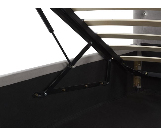 Beliani Cama con almacenaje Terciopelo AMIENS 171x217 Cinza Escuro