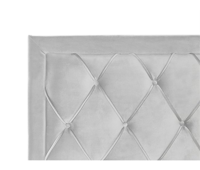 Beliani Cama com armazenamento Veludo LIEVIN 165x217 Azul Marino