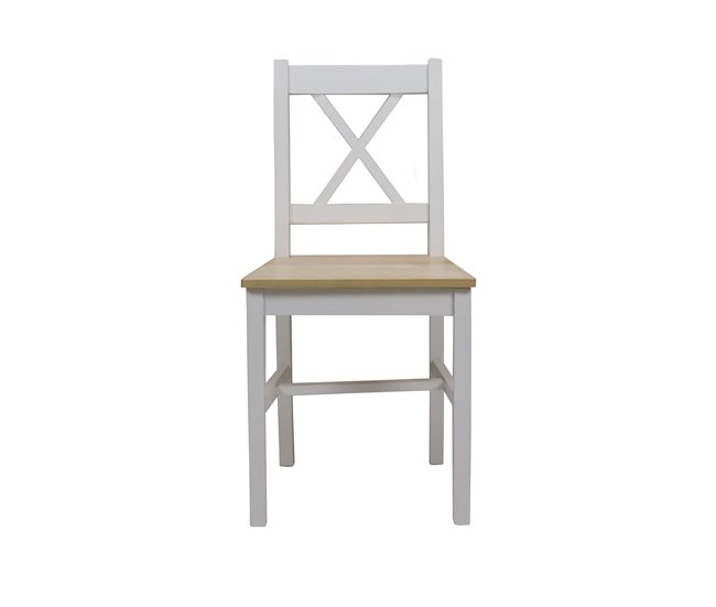 Conjunto de mesa com 4 cadeiras VERSALLES Natural/ Branco