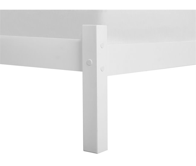 Beliani Cama com estrado Pinho FLORAC Branco