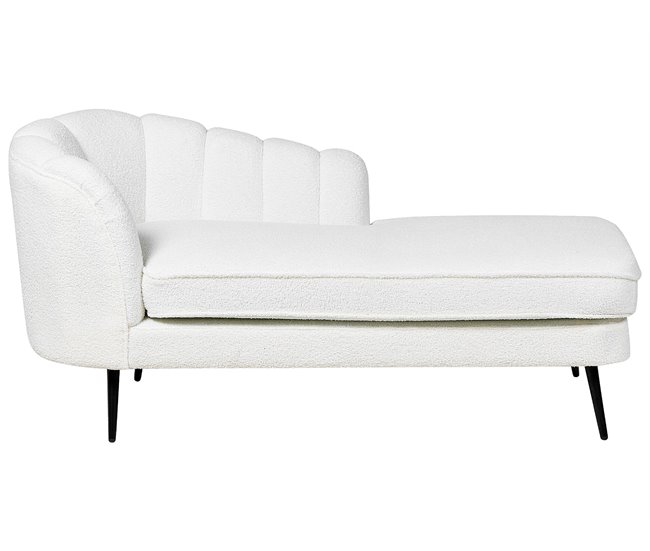 Beliani Chaise longue Bouclé ALLIER Bege