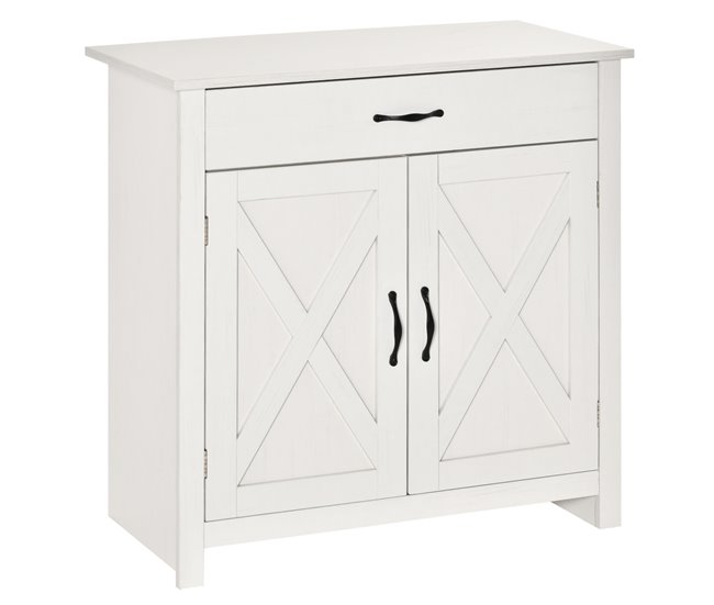 Aparador MDF, Melamina de Madeira HOMCOM Branco
