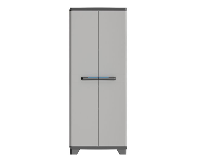 Armário resina exterior multiusos LINEAR 90x68x39cm preto e cinza Preto / Cinza