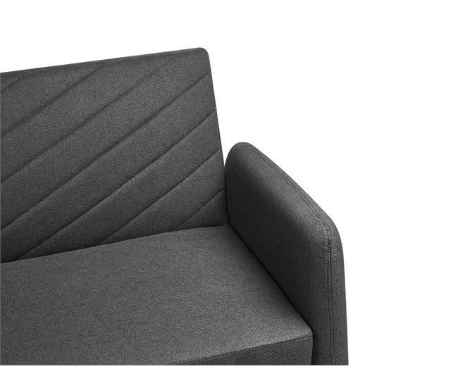 Beliani Sofá de 3 lugares Linho sintético SENJA Preto