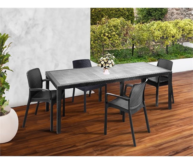 Sala de estar exterior em PVC Antracite