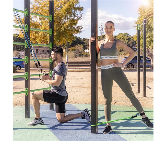 Conjunto de Elásticos de Resistência com Acessórios e Guia de Exercícios TRIBAINER Preto