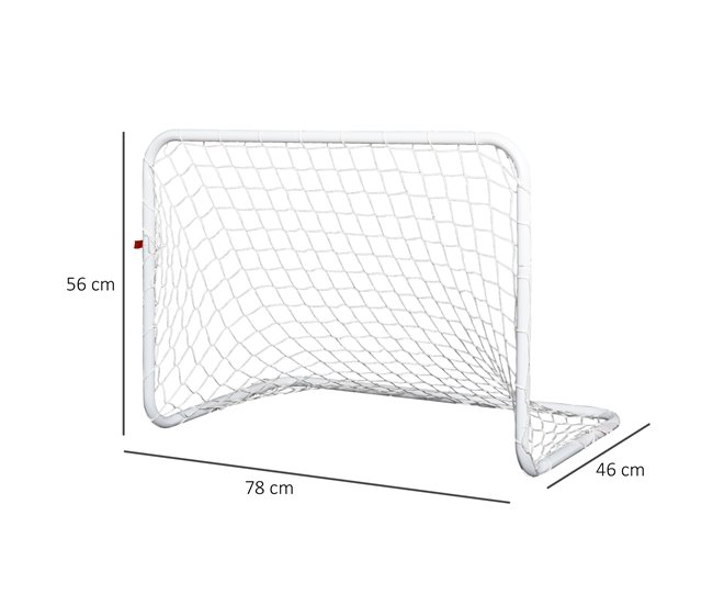 Conjunto de 2 mini gols de futebol Aço (Q195), tetrolon HOMCOM Branco