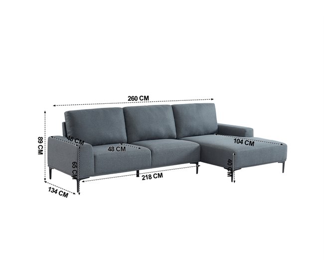 Chaise longue DANTE Cinza