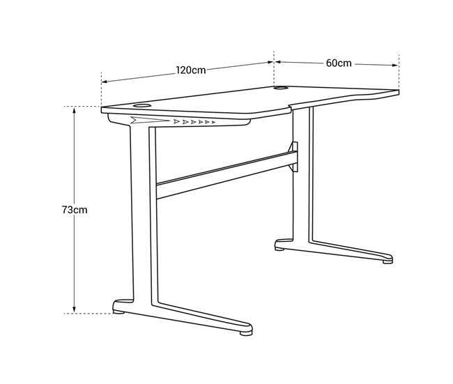 Mesa de trabalho para jogadores Preto