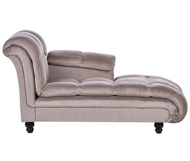 Beliani Chaise longue Poliéster LORMONT Cinza Escuro