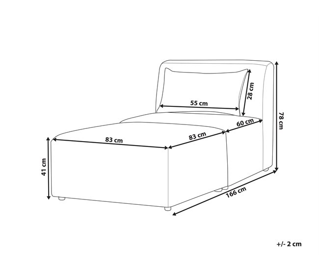 Beliani Chaise longue Bombazine LEMVIG Branco/ Bege